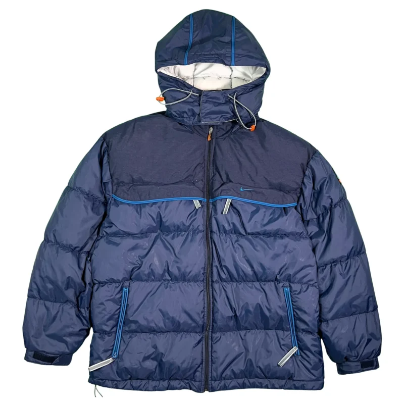 Abrigo de plumas Nike vintage 00s azul marino M - Lacaie Vintage