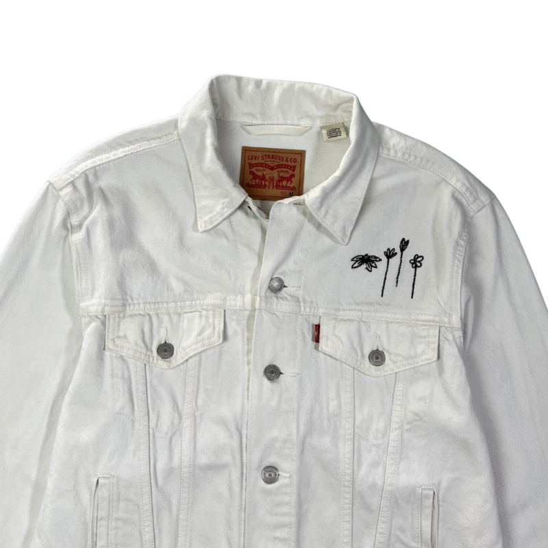 Chaqueta vaquera mujer Levis blanca M - Imagen 2 - Lacaie Vintage