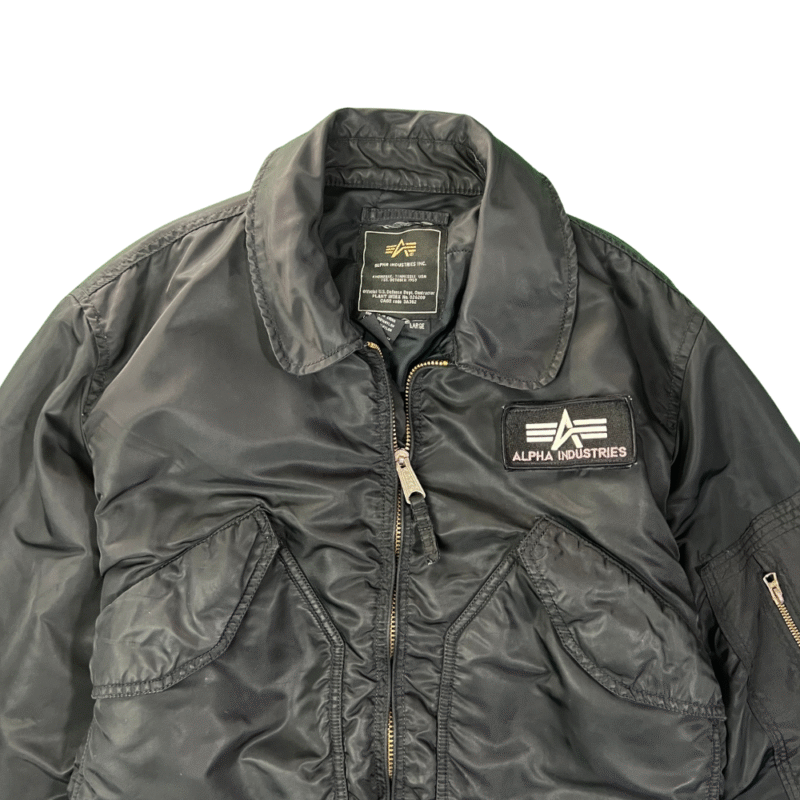 Chaqueta bomber Alpha Industries vintage negra L - Imagen 2 - Lacaie Vintage