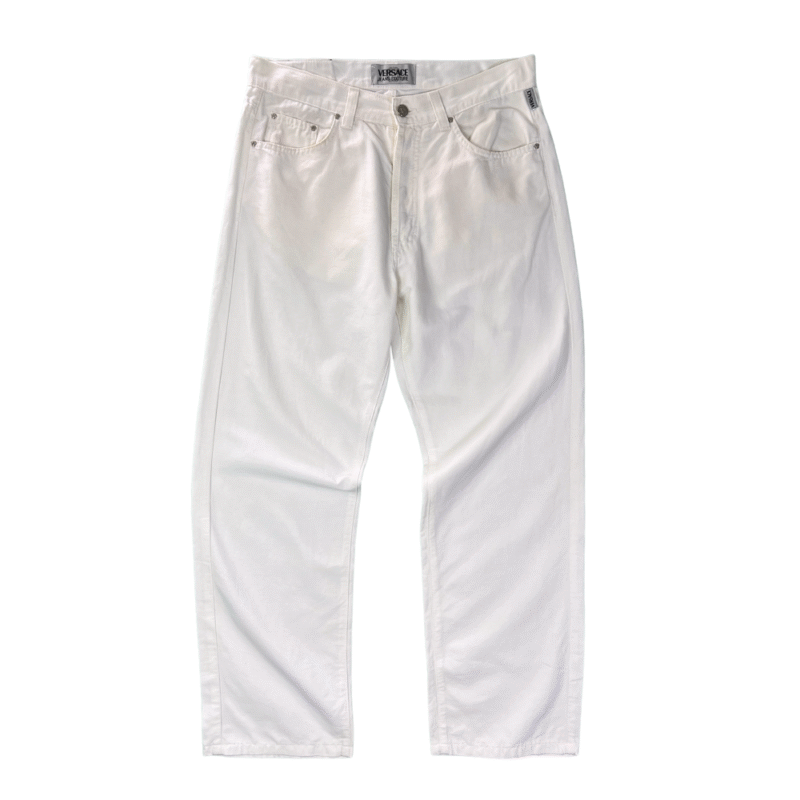 Pantalón Versace vintage 90s blanco W34 - Imagen 2 - Lacaie Vintage