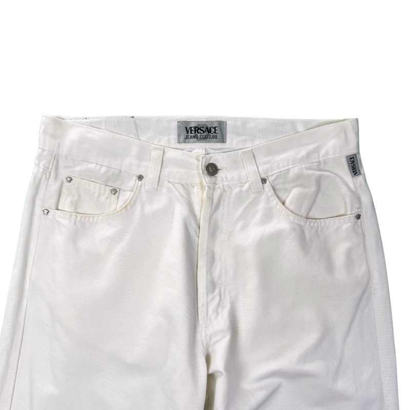 Pantalón Versace vintage 90s blanco W34 - Imagen 3 - Lacaie Vintage