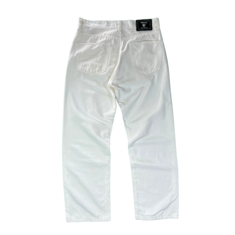Pantalón Versace vintage 90s blanco W34 - Lacaie Vintage