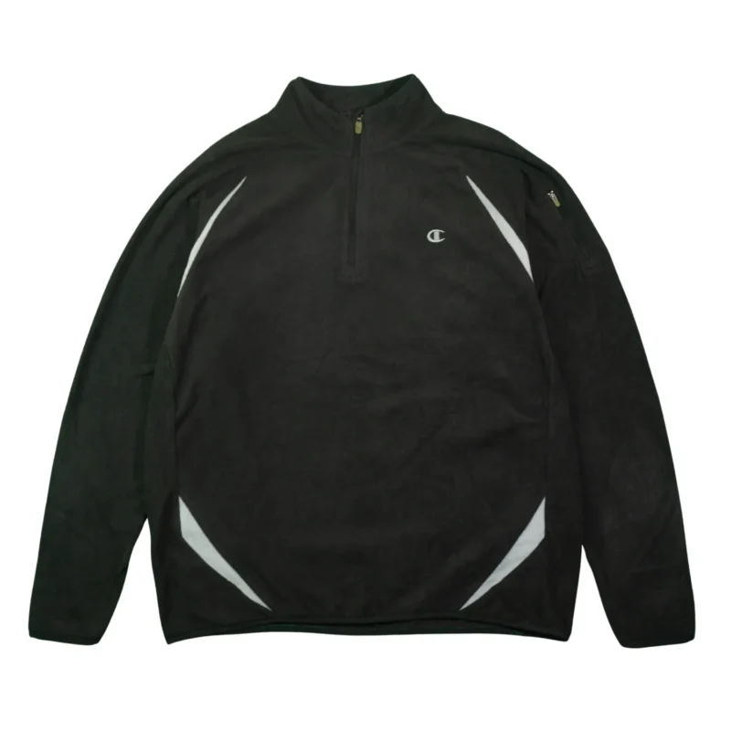 Forro polar 1/4 zip Champion negro L - Lacaie Vintage
