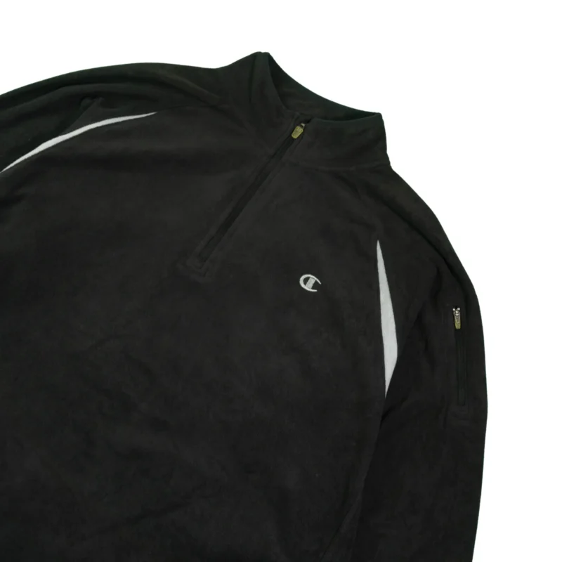 Forro polar 1/4 zip Champion negro L - Imagen 2 - Lacaie Vintage