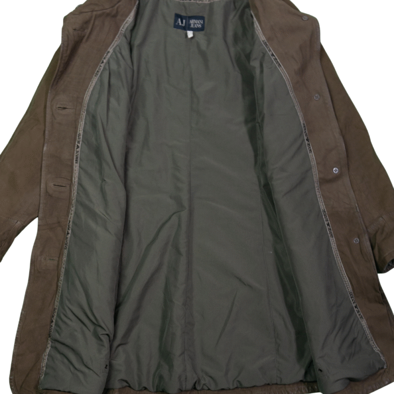 Chaqueta Larga Armani vintage 90s marrón 44 - Imagen 4 - Lacaie Vintage
