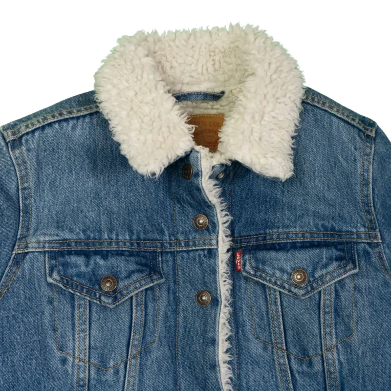 Chaqueta vaquera borrego mujer Levis S - Imagen 3 - Lacaie Vintage