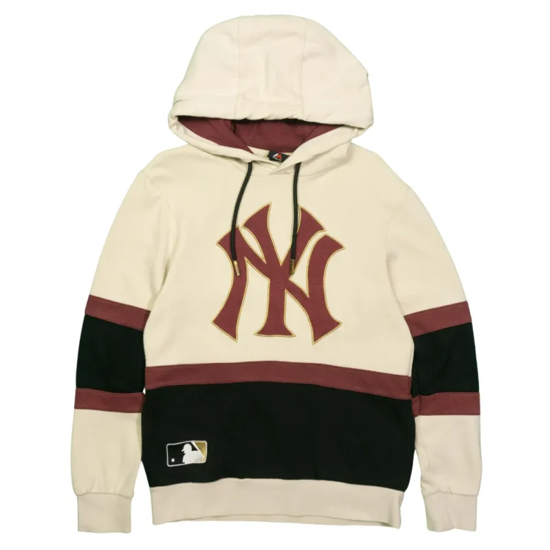 Sudadera New York Majestic beige/negro XS - Lacaie Vintage