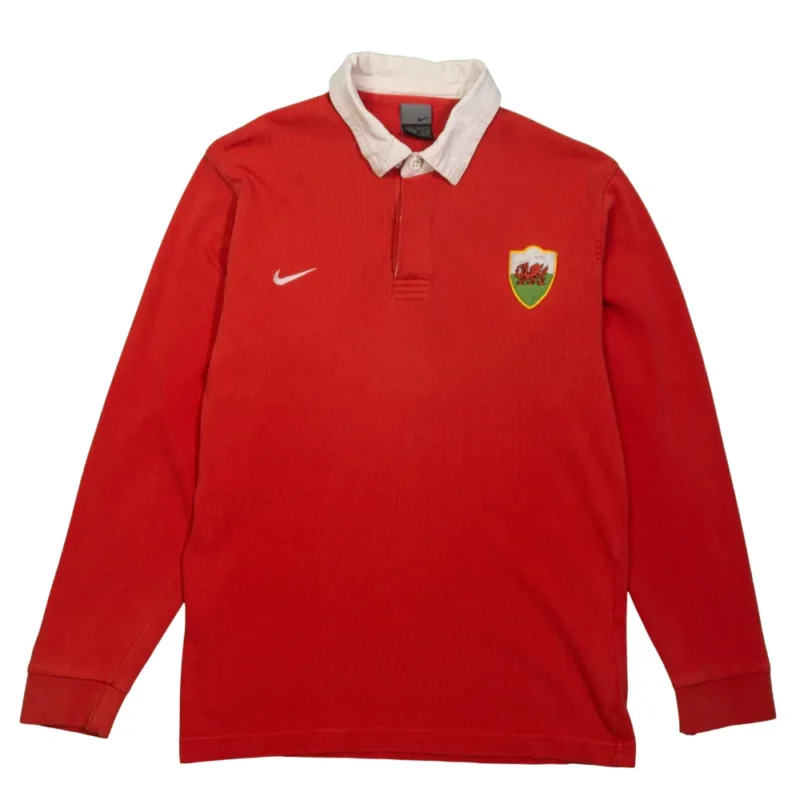 Polo manga larga rugby Nike rojo S - Lacaie Vintage