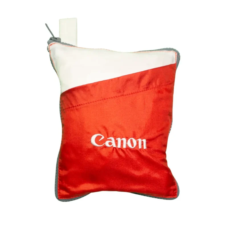 Cortavientos/bolso Canon vintage 90s rojo/blanco XL - Imagen 6 - Lacaie Vintage