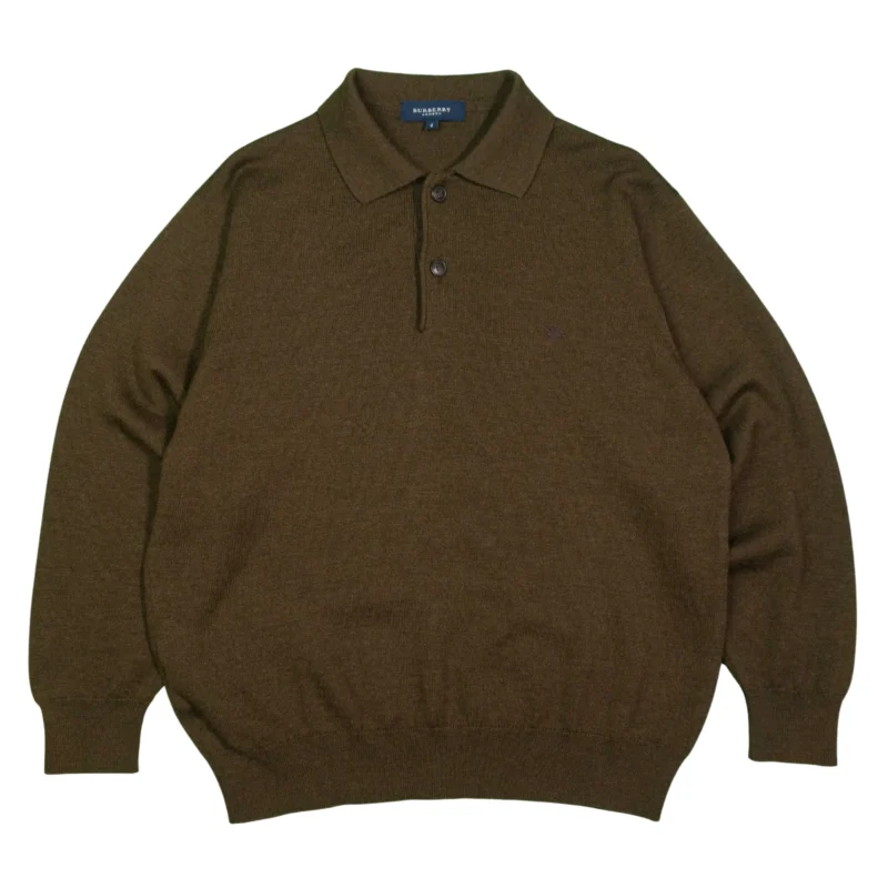 Jersey de botones Burberrys vintage 00s marrón S - Lacaie Vintage