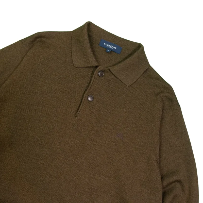 Jersey de botones Burberrys vintage 00s marrón S - Imagen 2 - Lacaie Vintage