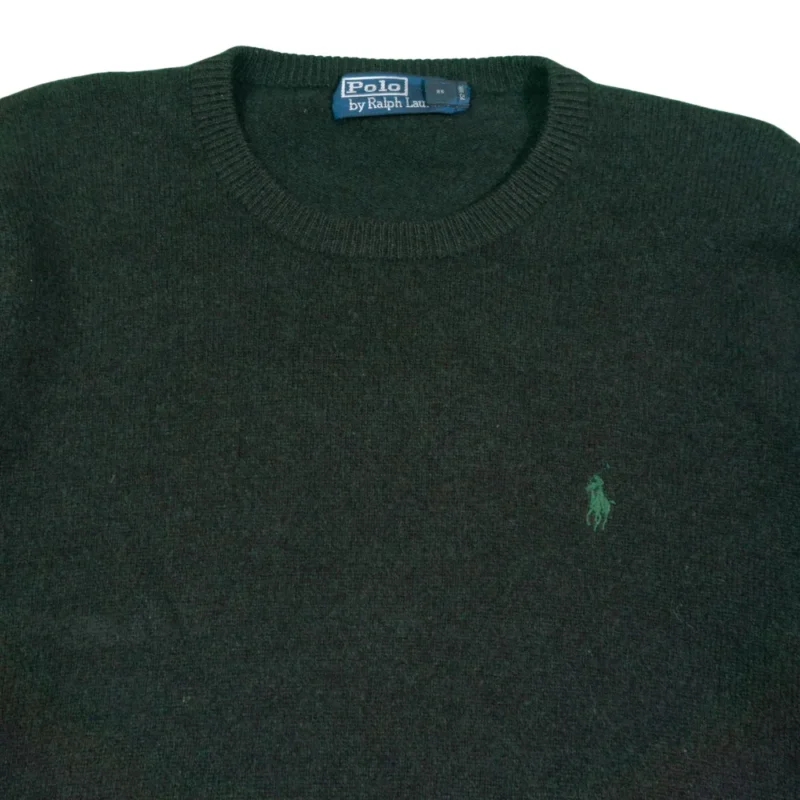 Jersey de lana Ralph Lauren vintage 00s verde oscuro M - Imagen 2 - Lacaie Vintage