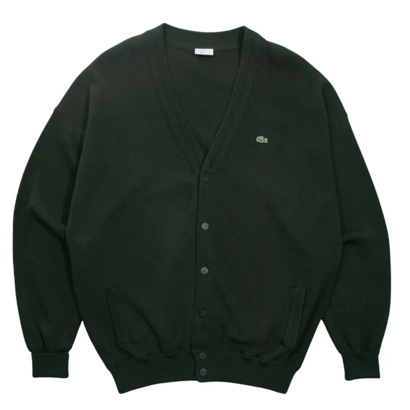 Cárdigan Lacoste vintage 90s verde oscuro XL - Lacaie Vintage