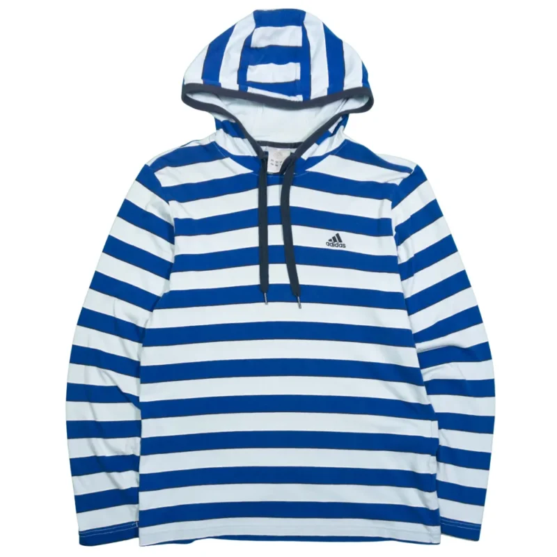 Sudadera fina de rayas Adidas azul/blanca M