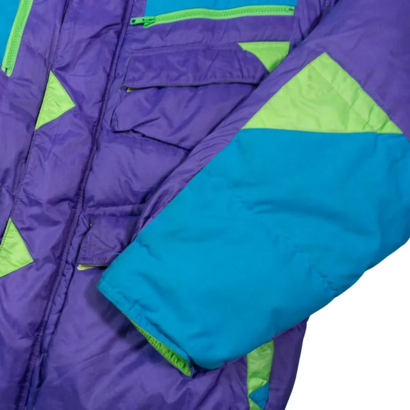 Abrigo de plumas Etirel vintage 90s verde/azul M (oversize) - Imagen 2 - Lacaie Vintage