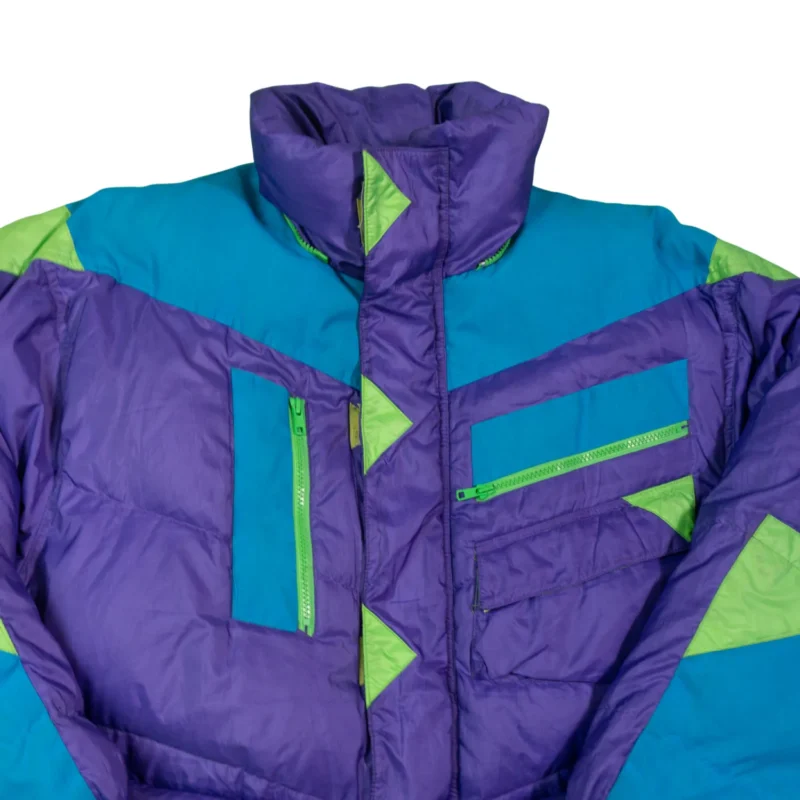 Abrigo de plumas Etirel vintage 90s verde/azul M (oversize) - Imagen 3 - Lacaie Vintage