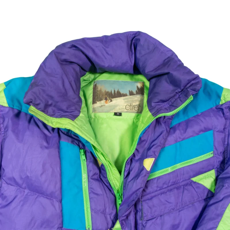 Abrigo de plumas Etirel vintage 90s verde/azul M (oversize) - Imagen 4 - Lacaie Vintage
