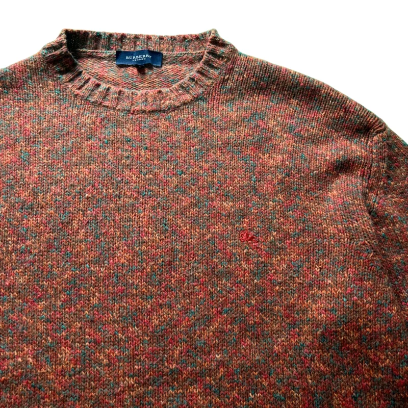Jersey Burberrys vintage 00s naranja jaspeado XL - Imagen 3 - Lacaie Vintage