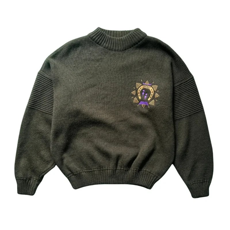 Jersey bordado vintage 90s marrón S - Lacaie Vintage
