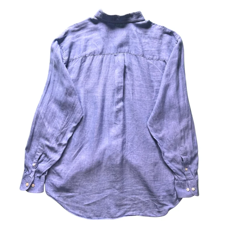Camisa de lino Burberrys vintage 00s azul claro L - Imagen 3 - Lacaie Vintage