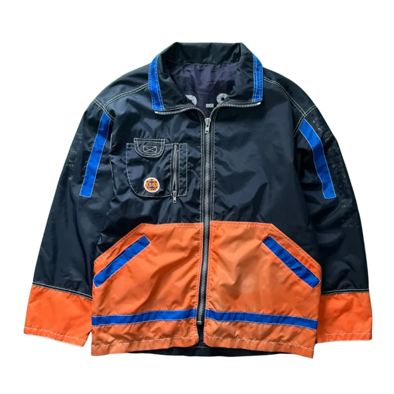 Chaqueta vintage 00s azul marino/naranja M - Lacaie Vintage