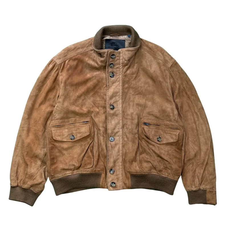 Chaqueta de ante Burberrys vintage 90s marrón L - Lacaie Vintage