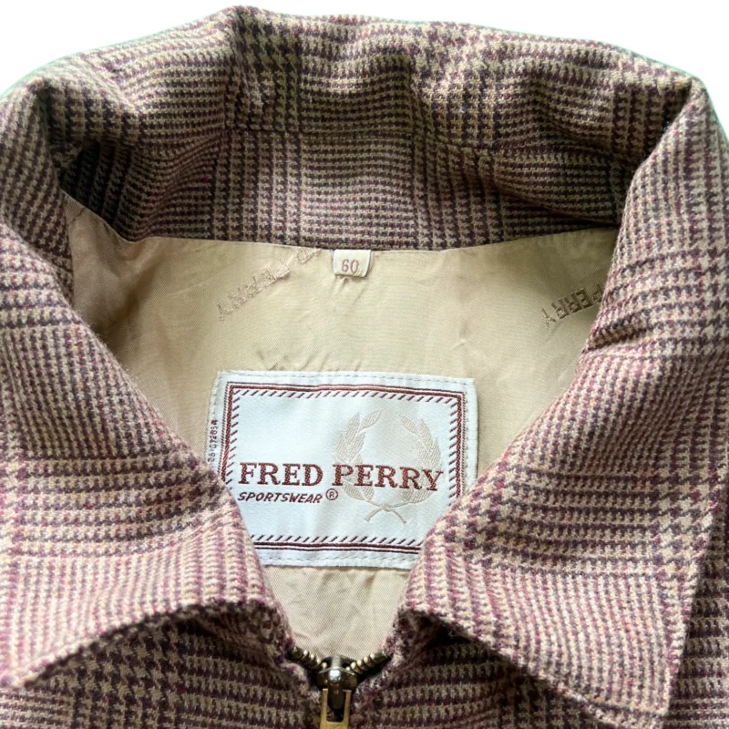 Chaqueta Harrington Fred Perry vintage 90s marrón XL - Imagen 4 - Lacaie Vintage