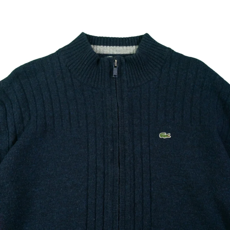 Chaqueta de lana Lacoste vintage 00s azul marino XL - Imagen 3 - Lacaie Vintage