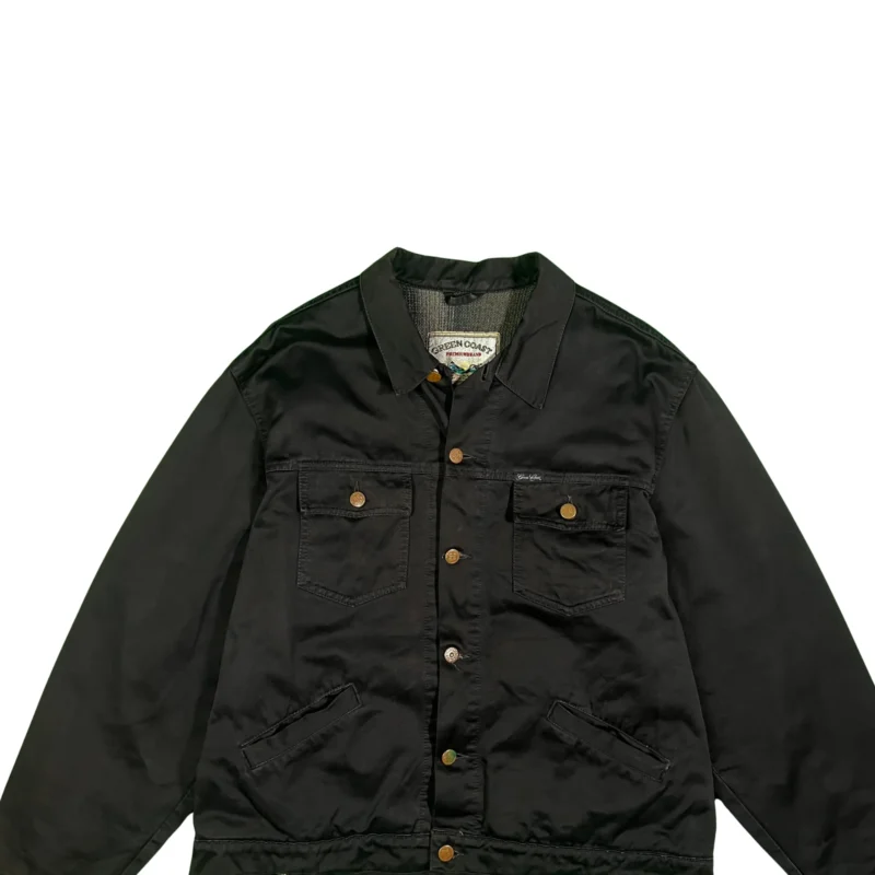 Chaqueta Green Coast vintage 90s negra L - Imagen 2 - Lacaie Vintage