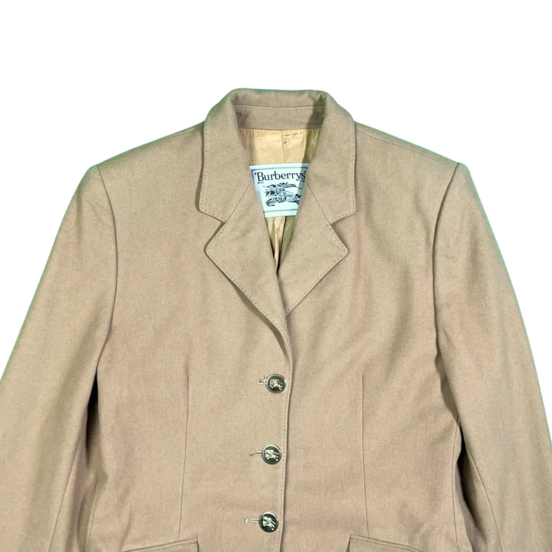 Chaqueta blazer mujer Burberrys vintage 90s beige M - Imagen 2 - Lacaie Vintage