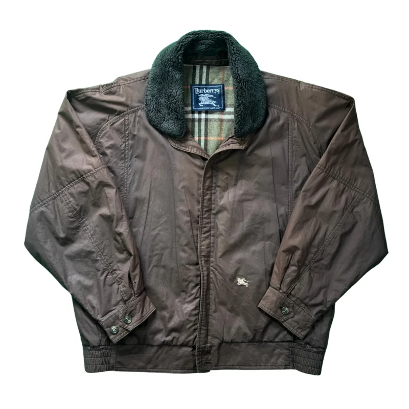 Chaqueta bomber Burberrys vintage 90s marrón L - Lacaie Vintage