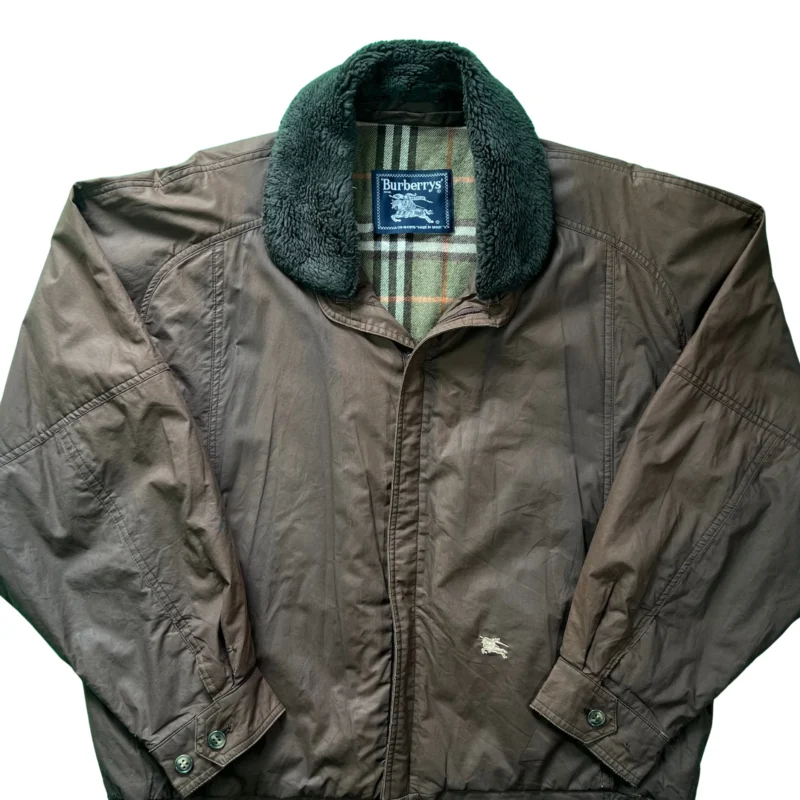 Chaqueta bomber Burberrys vintage 90s marrón L - Imagen 2 - Lacaie Vintage
