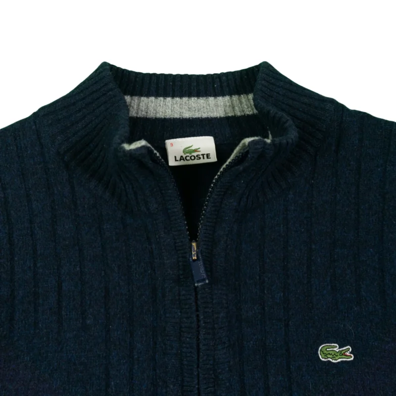 Chaqueta de lana Lacoste vintage 00s azul marino XL - Imagen 4 - Lacaie Vintage