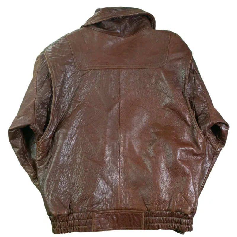 Chaqueta de piel vintage 90s marrón M - Imagen 3 - Lacaie Vintage