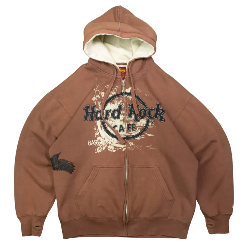 Sudadera con cremallera Hard Rock marrón L