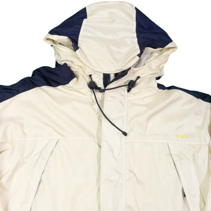 Cortavientos Polo Sport Ralph Lauren vintage 90s beige/azul marino XXL - Imagen 2 - Lacaie Vintage