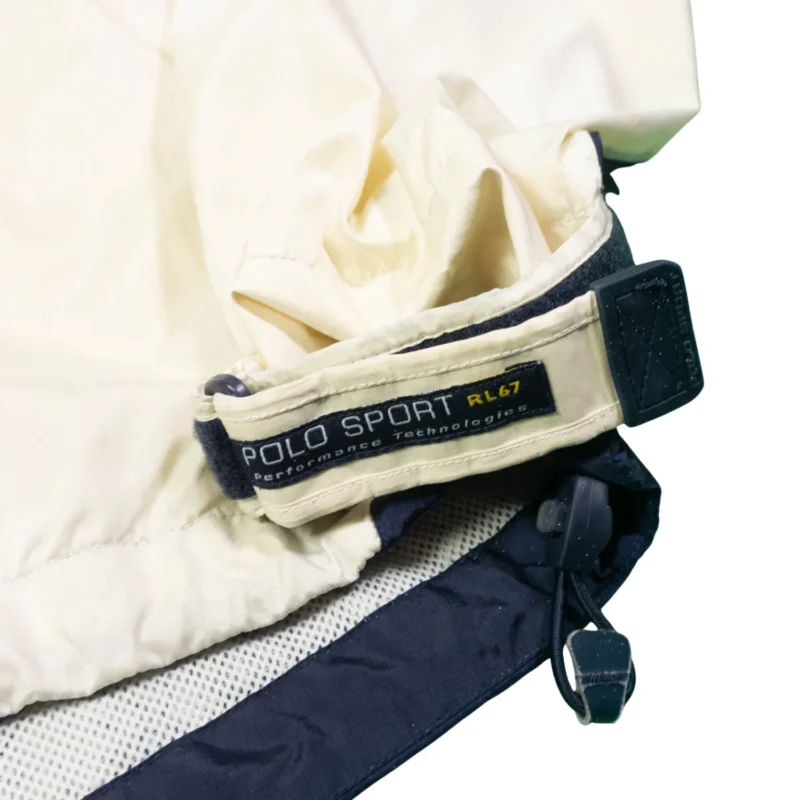 Cortavientos Polo Sport Ralph Lauren vintage 90s beige/azul marino XXL - Imagen 3 - Lacaie Vintage