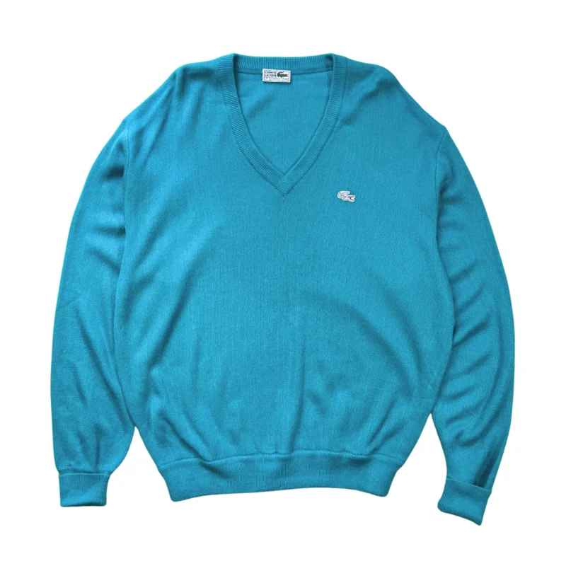 Jersey cuello de pico Lacoste vintage 90s verde XL - Lacaie Vintage