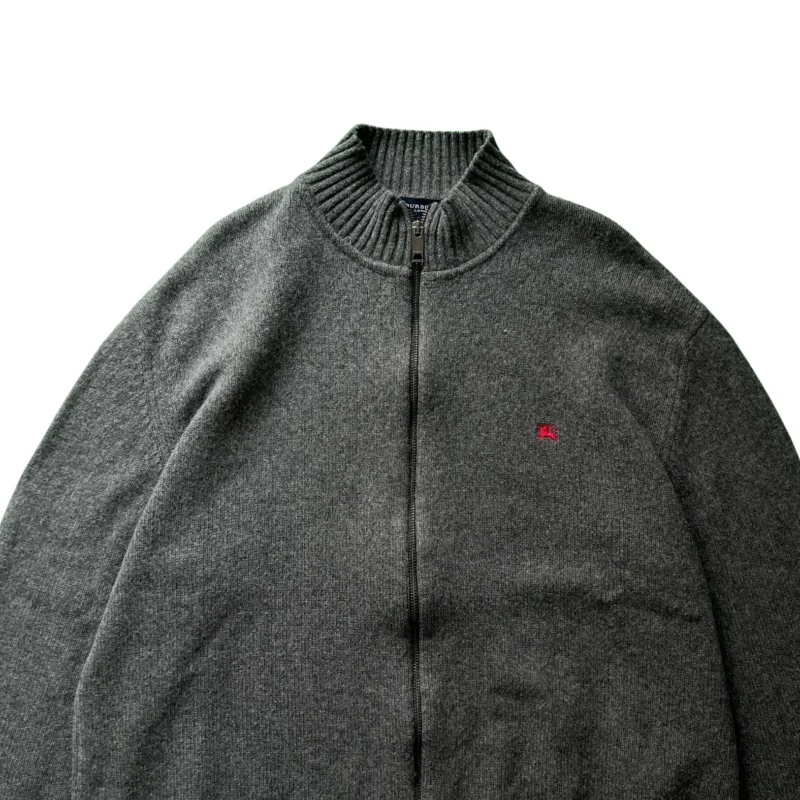 Jersey con cremallera Burberrys vintage 00s gris L - Imagen 2 - Lacaie Vintage