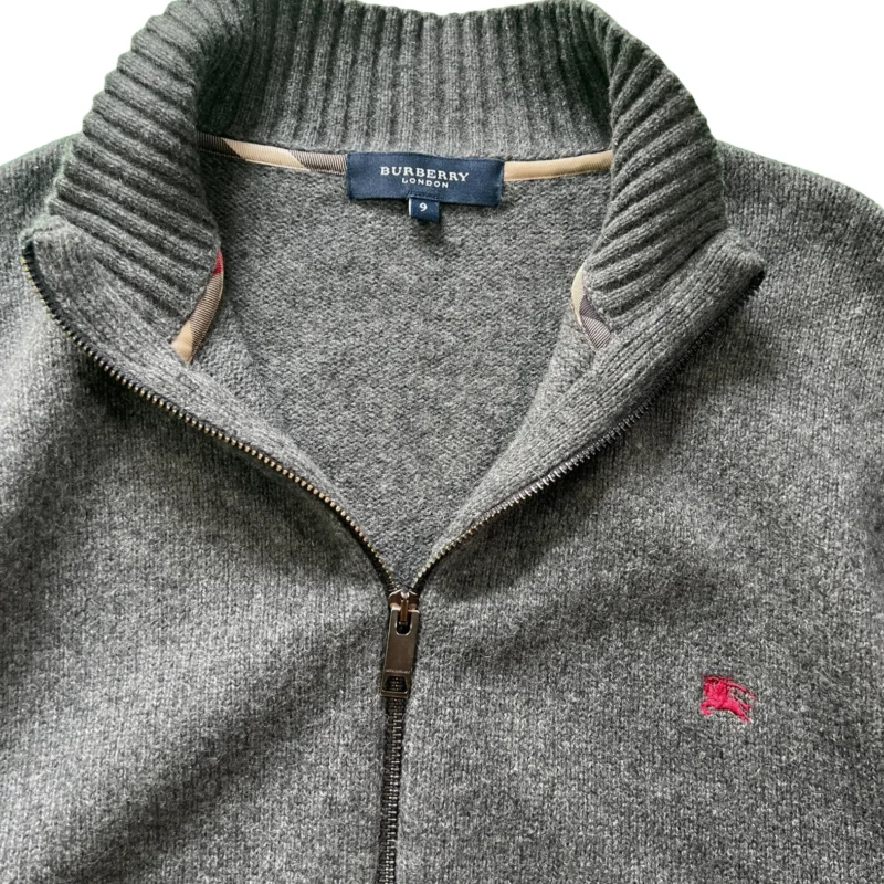Jersey con cremallera Burberrys vintage 00s gris L - Imagen 3 - Lacaie Vintage