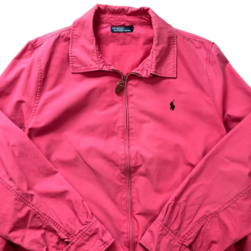 Chaqueta harrington Ralph Lauren vintage 90s rosa L - Imagen 2 - Lacaie Vintage