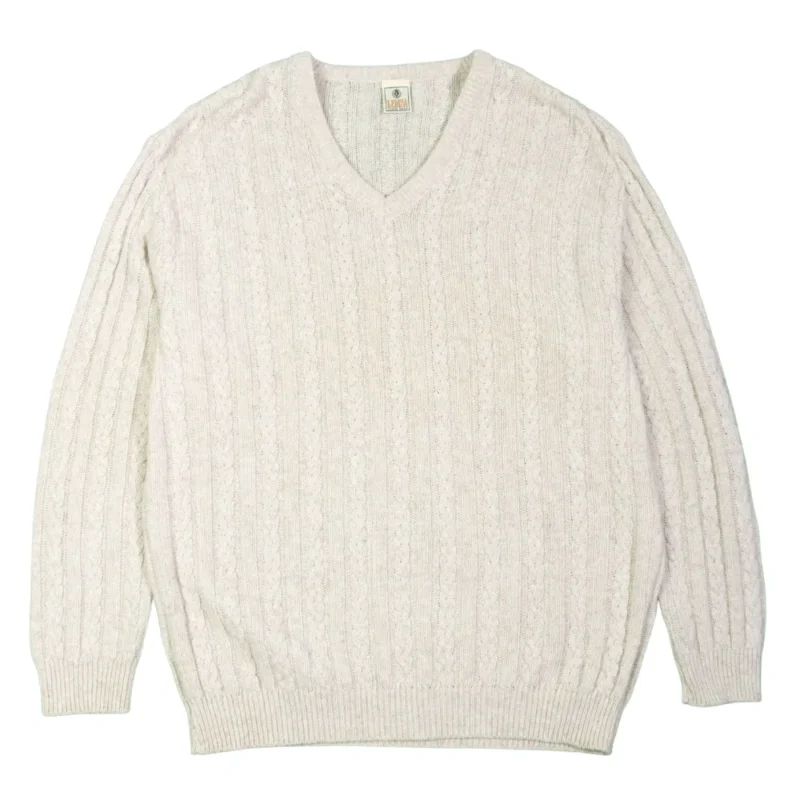 Jersey Lemsa vintage 90s beige L - Lacaie Vintage