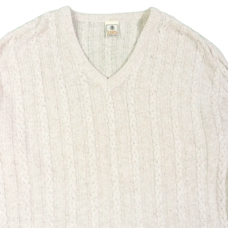 Jersey Lemsa vintage 90s beige L - Imagen 2 - Lacaie Vintage