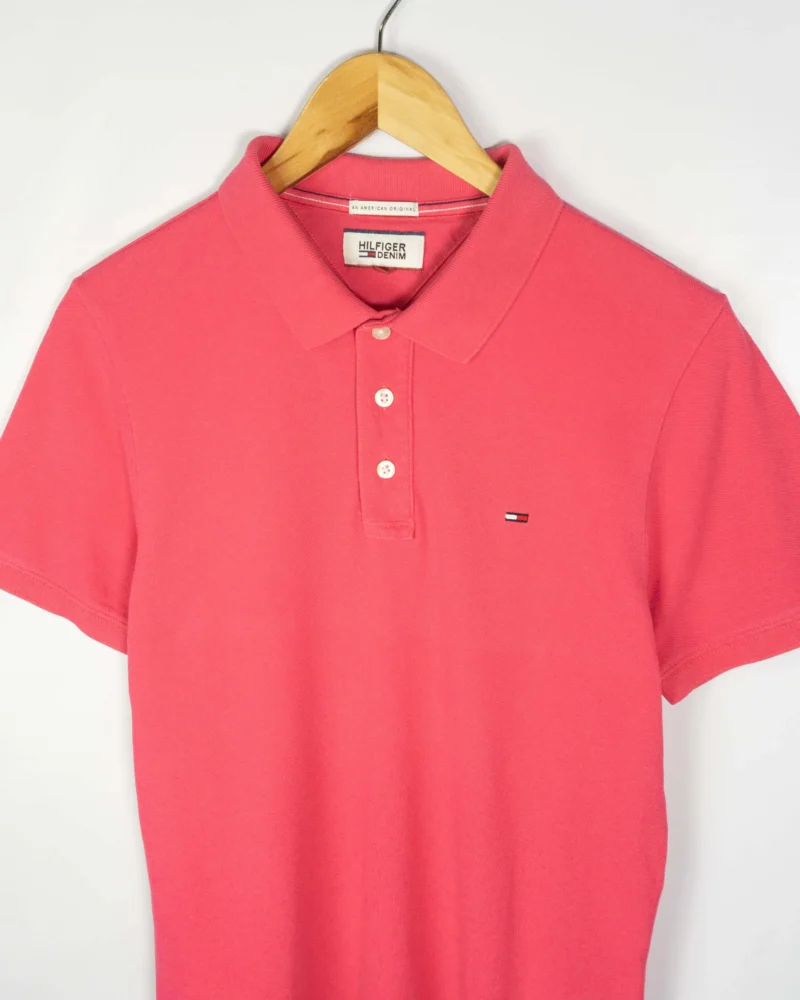 Polo Hilfiger Denim rosa M - Imagen 2 - Lacaie Vintage