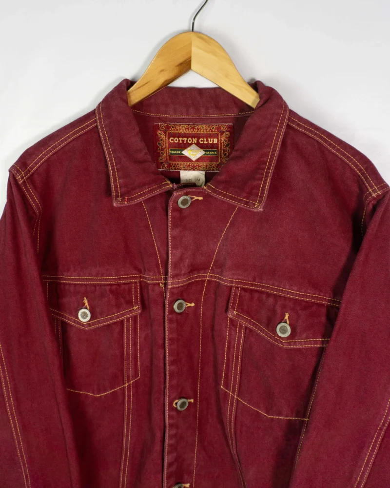 Chaqueta vaquera vintage 90s burdeos M - Imagen 2 - Lacaie Vintage