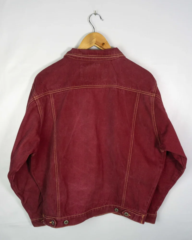 Chaqueta vaquera vintage 90s burdeos M - Imagen 5 - Lacaie Vintage
