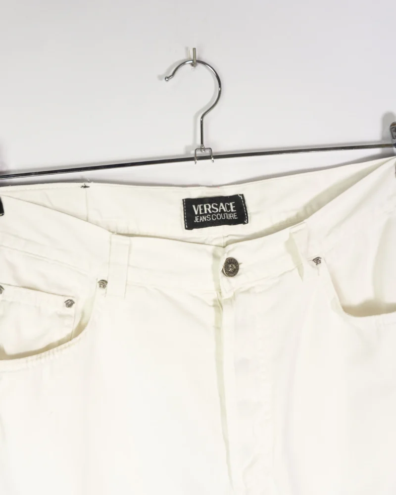 Pantalón Versace vintage 90s blanco 38 - Imagen 4 - Lacaie Vintage