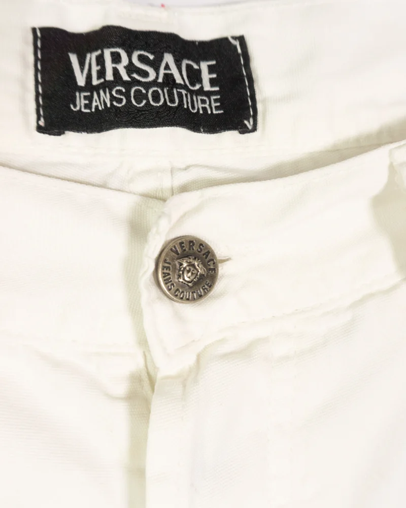 Pantalón Versace vintage 90s blanco 38 - Imagen 5 - Lacaie Vintage