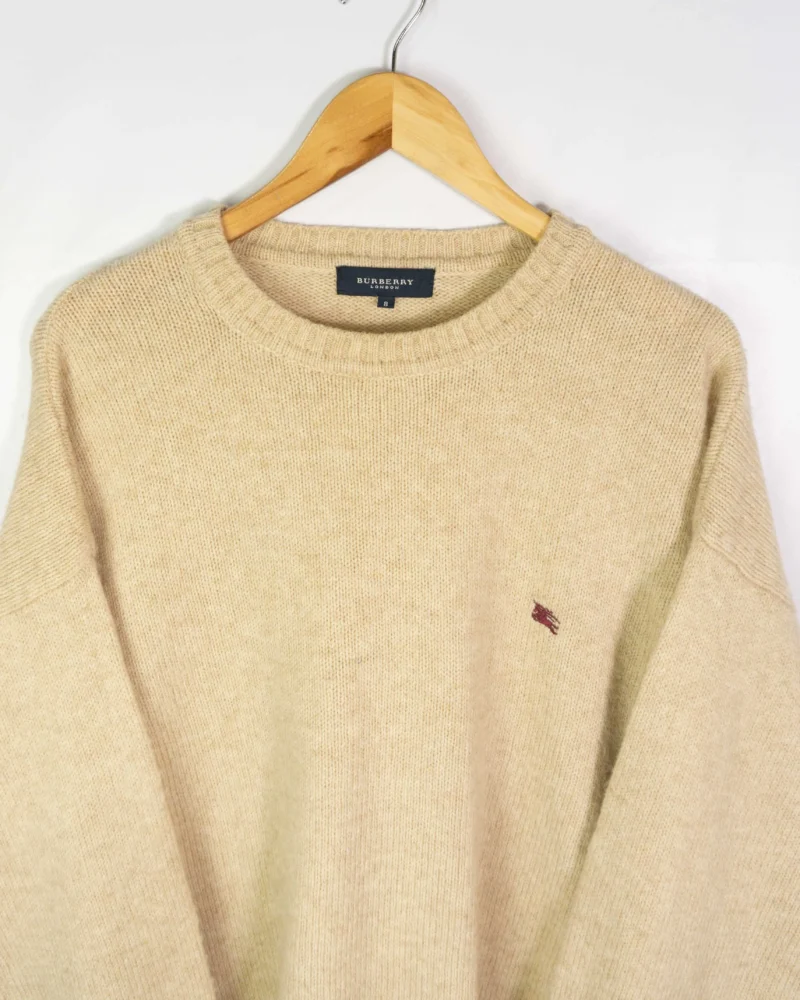 Jersey de lana Burberrys vintage 00s beige L - Imagen 2 - Lacaie Vintage
