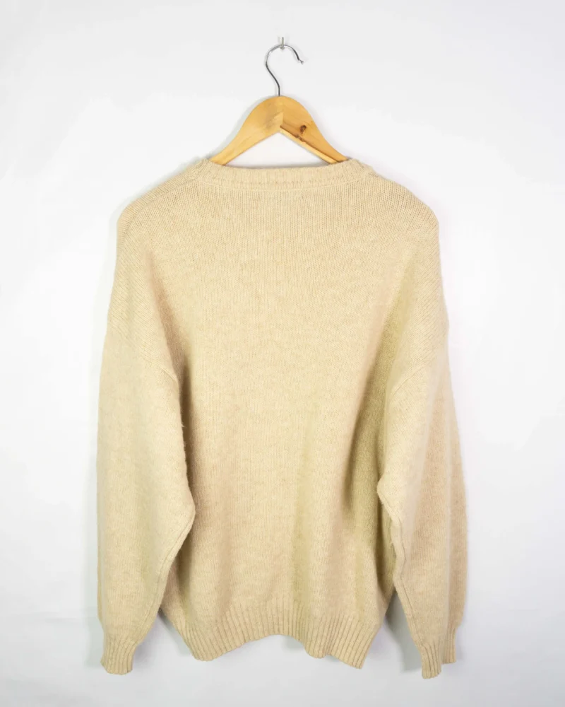 Jersey de lana Burberrys vintage 00s beige L - Imagen 4 - Lacaie Vintage